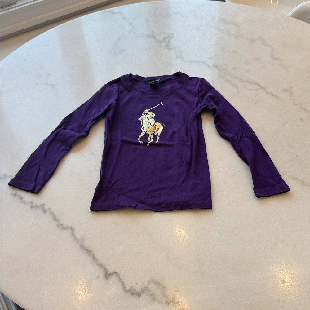 Polo by Ralph Lauren Kids Long Sleeve Tee in Deep Purple